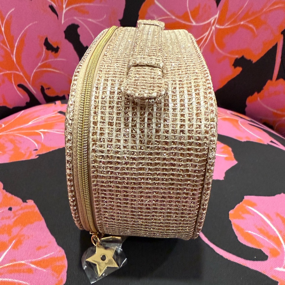 NEW Christian Dior Gold Woven Beauty Makeup Bag Pouch - Picture 3 of 9